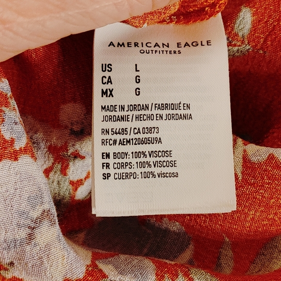 American Eagle Ladies tie front blouse - Picture 6 of 8